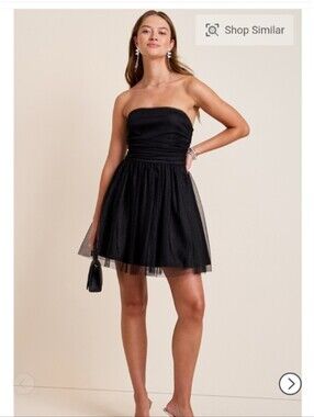 Francesca's Collections Black Sparkle Tulle Dress